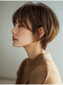 20代30代40代★暖色大人可愛い前髪ありベリーショート
