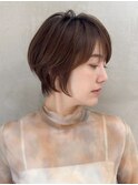 丸みショート/カーテンバング/顔周りカット/ダークブルー☆550