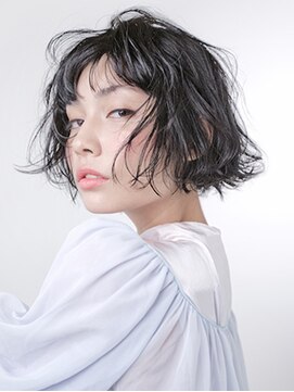 トップヘアーヒルズ 安城(TOP HAIR HILLS) 日差しに映える透け感ボブ/アッシュブラック