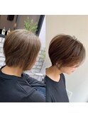 【mag  ginza】立体感丸みショートボブ×ハイライトカラー