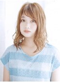透け感バングのゆるミックスカール