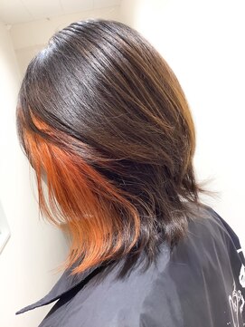 ヘアーメイク トレコローリ(hair make trecolori) 【trecolori 津田沼】インナーアプリコット（インナーカラー）