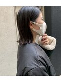 ＊黒髪×切りっぱなし 長めボブ 辻幸奈