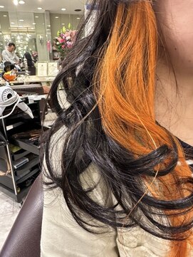 エメールヘア(aimere hair) オレンジイヤリングカラー