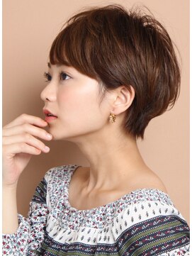 ロビー 表参道(ROBBY) 分け目なしマッシュショート/30代/40代/前髪あり/耳かけ