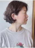 【morio原宿】前髪なしショートボブ　スパイラルパーマ　宮本