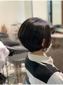 大人ガーリー チョコレート プリカール 小顔 丸みショートボブ