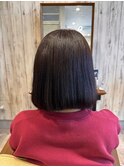 20代30代40代うる艶ミディアムボブ 髪質改善カラー