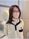 20代30代ミディアムレイヤーラベンダーブラウン