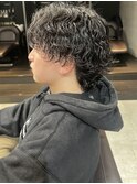 メンズウルフ波巻きパーマ 名古屋駅/名駅/メンズ