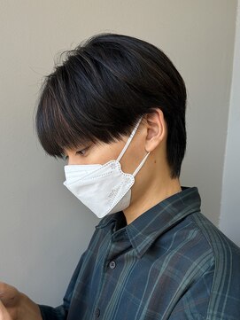 エルマーク 豊中(L-MARK) 黒髪マッシュナチュラルマッシュメンズヘア韓国ツーブロック