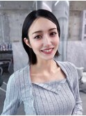 美髪韓国レイヤーイメチェン似合わせチェリーブラウンミニウルフ