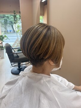 シークカラー(seek color) 前下がりボブ×白髪ぼかしハイライト