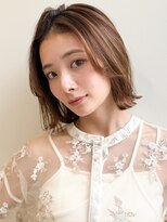 アグノス 青山(Agnos)&nbsp;小顔カットうる艶髪前髪アプリコットオレンジ艶感くびれヘア