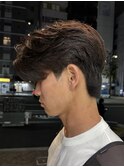 毛流れセンターパートニュアンスパーマカルマヘアメンズパーマ
