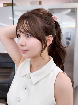 アルバム 銀座(ALBUM GINZA) 前髪カットおくれ毛顔周りレイヤーロング韓国ヘア_F1081