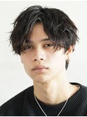 天神波巻きパーマツイストスパイラルパーマセンターパートゆるめ