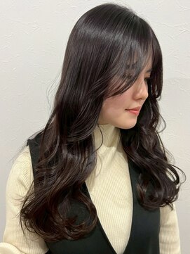 顔周りレイヤー 艶髪 韓国風巻き 透明感カラー アッシュ