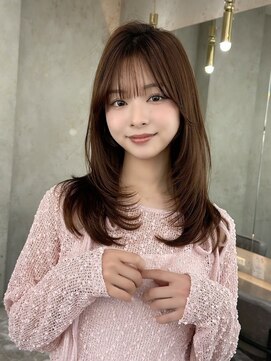 ロンドシェリ 仙台(Lond Cheri) ココアブラウンレイヤーカット髪質改善ハッシュカット前髪仙台