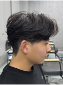 センターパート ニュアンスパーマ