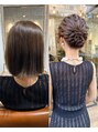 ミモザワークス　ヘアアレンジ/ブリーチ/ミルクティー/ショートボブ/レイヤーカット&nbsp;ボブに見えないヘアアレンジが得意です！是非お任せ下さい♪