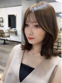 大人かわいい韓国ヘア/くびれヘア/olive greige/顔まわり