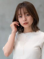 ケアリー 流山おおたかの森(Carelly)&nbsp;大人かわいい前髪セシルカットココアブラウンフリンジウェーブ