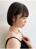 大人可愛い20代30代切りっぱなしボブチョコレートカラーM0813