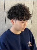 メンズナチュラルマッシュ波巻きスパイラルパーマツイストパーマ