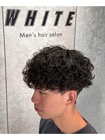 ホワイト(WHITE)&nbsp;プードルパーマ/波巻きプードル/メンズパーマ