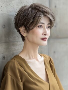 アルトリスト(Altruist Aging×HAIR&SPA) ☆イメチェンピンクベージュアンブレラカラー前髪クールショート