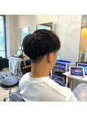 フェードカットマッシュ爽やか黒髪刈り上げ20代30代40代