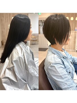 アグ ヘアー ナッツ 秦野店(Agu hair nuts) 丸みショート/マロンベージュ/くびれショート/くすみベージュ