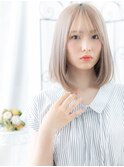 研究学園/髪質改善/ホワイトグレージュ×美髪ストレートミディa