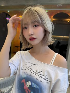 ロンド ストラーダ 心斎橋(Lond strada) レイヤーボブ×ハイトーン[心斎橋/髪質改善]