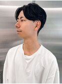 センターパートニュアンスパーマ