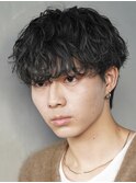 銀座シャドウパーマニュアンスパーマツーブロックメンズパーマ