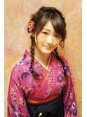 《cerca hair》卒業式に袴♪ゆる編みおさげ