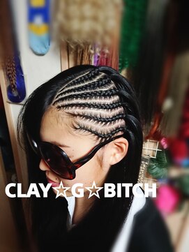 クレイジービッチ(CLAY G BITCH) 【CORNROW】1/4sideCORNROW シンプルなCORNROWは2週間楽しめます