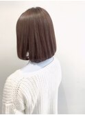 ブリーチなしミルクティーベージュボブ