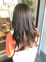 ヘアーサロン カヴィエ(hair salon covie) ビビットオレンジのインナーカラー