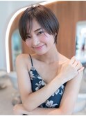 大人ショート/小顔ヘア/大人かわいい/ニュアンスカラー