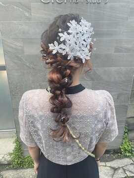 サラ 徳山店(SARA) 編みおろしヘアアレンジ/ダウンスタイル/ベージュ