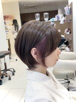 アッシュ 大泉学園店(Ash) 【小顔ヘア】ショートボブ×ピンクパープルイヤリングカラー