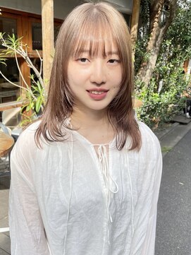 ラミエバイメルト 下北沢(lamie by melt) 透け感マロンベージュブラウン顔まわりレイヤー大人可愛い韓国風