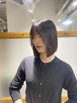 ココノサロン ハナレ(cocono salon HANARE) 顔周りレイヤー×韓国風ボブ　ダークアッシュ