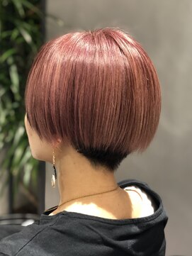 ピンクベージュ/アンブレラカラー/脱白髪染め/白髪ぼかし