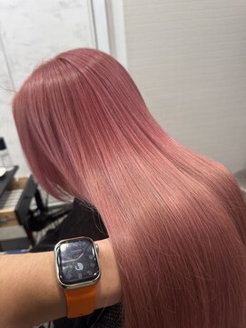 バンクスヘアー(BANK'S HAIR) くすみピンク×艶ストレートロング
