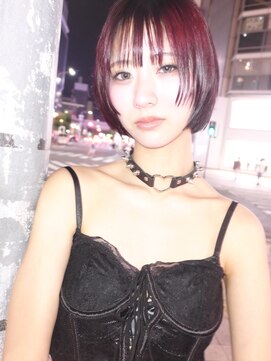 キジ(KIJI) レイヤーボブ/ミニボブ/レッド/ワインレッド/ワイドバング