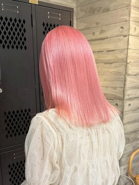 ヲタク(wotaku.) ピンクカラーパステルピンクホワイトピンク暖色カラーブリーチ